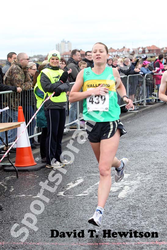 Danielle Hodgkinson (Wallsend Harriers) in the Womens North Tyneside 10k Road Race from North Shields to Whitley Bay.